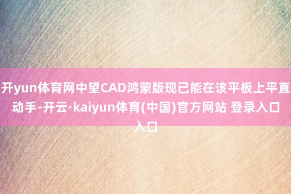 开yun体育网中望CAD鸿蒙版现已能在该平板上平直动手-开云·kaiyun体育(中国)官方网站 登录入口