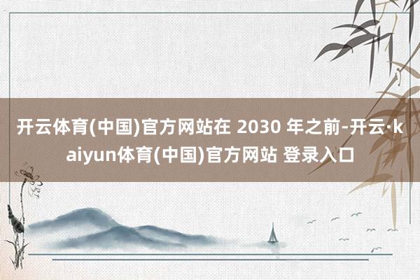 开云体育(中国)官方网站在 2030 年之前-开云·kaiyun体育(中国)官方网站 登录入口