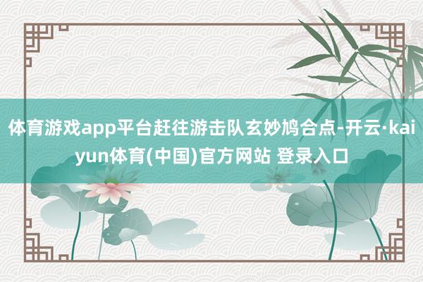 体育游戏app平台赶往游击队玄妙鸠合点-开云·kaiyun体育(中国)官方网站 登录入口